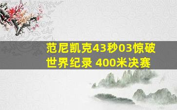 范尼凯克43秒03惊破世界纪录 400米决赛